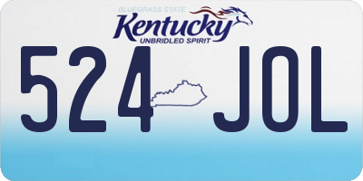 KY license plate 524JOL