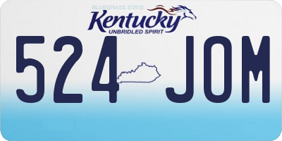 KY license plate 524JOM