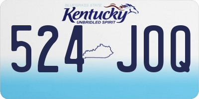 KY license plate 524JOQ