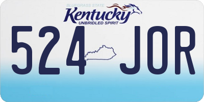 KY license plate 524JOR
