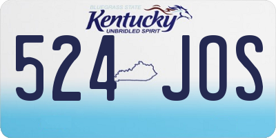KY license plate 524JOS