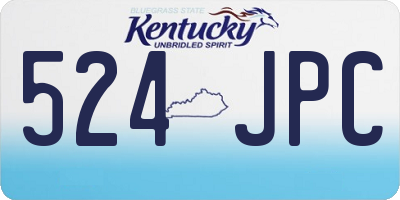 KY license plate 524JPC