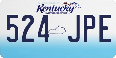 KY license plate 524JPE