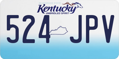 KY license plate 524JPV