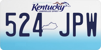KY license plate 524JPW
