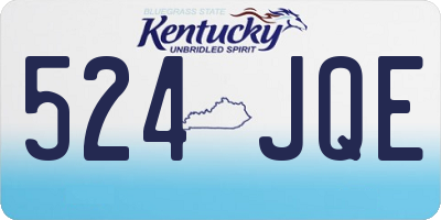 KY license plate 524JQE