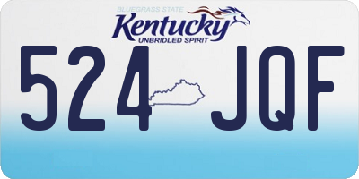 KY license plate 524JQF