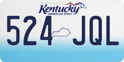 KY license plate 524JQL