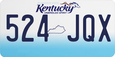 KY license plate 524JQX