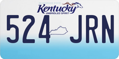 KY license plate 524JRN