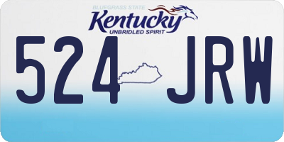 KY license plate 524JRW