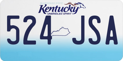 KY license plate 524JSA