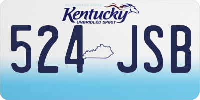 KY license plate 524JSB