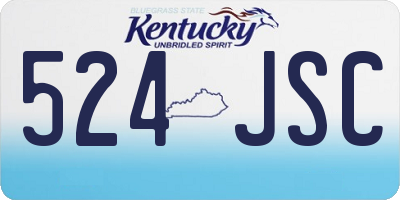 KY license plate 524JSC