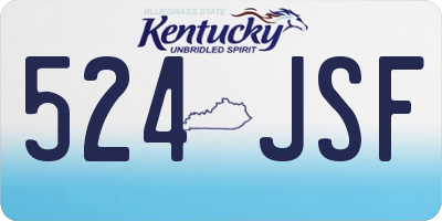 KY license plate 524JSF