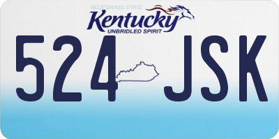 KY license plate 524JSK
