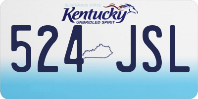 KY license plate 524JSL