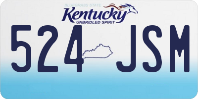 KY license plate 524JSM