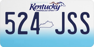 KY license plate 524JSS
