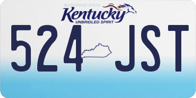 KY license plate 524JST