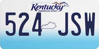KY license plate 524JSW