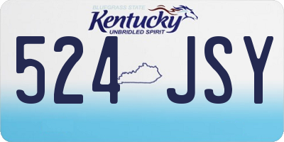 KY license plate 524JSY