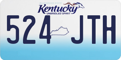 KY license plate 524JTH