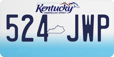 KY license plate 524JWP