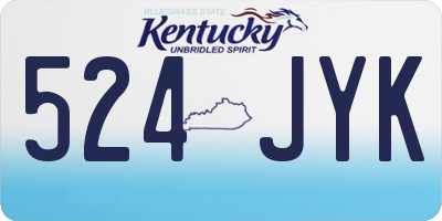 KY license plate 524JYK