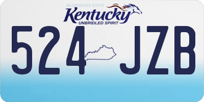 KY license plate 524JZB