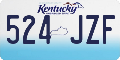 KY license plate 524JZF