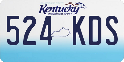 KY license plate 524KDS