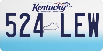 KY license plate 524LEW