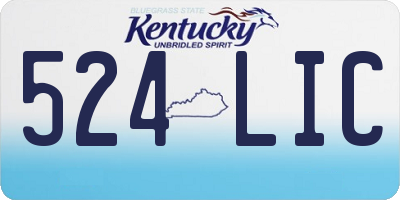 KY license plate 524LIC
