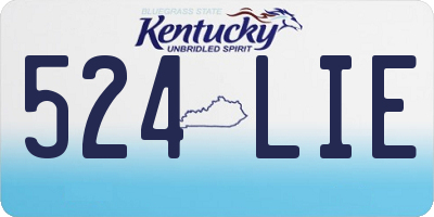 KY license plate 524LIE