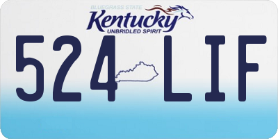 KY license plate 524LIF