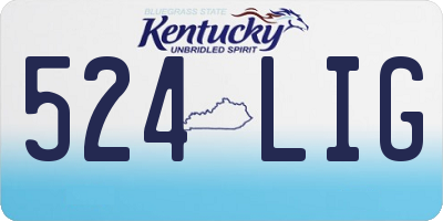 KY license plate 524LIG
