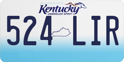 KY license plate 524LIR