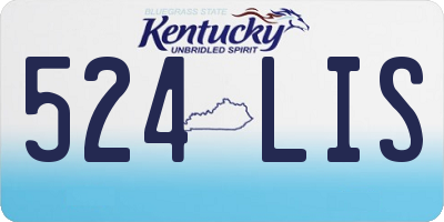 KY license plate 524LIS