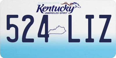 KY license plate 524LIZ