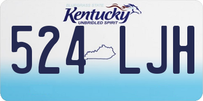 KY license plate 524LJH