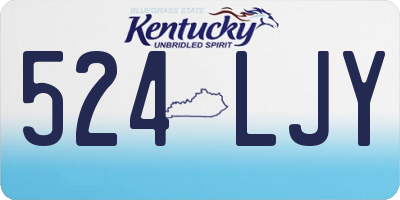 KY license plate 524LJY