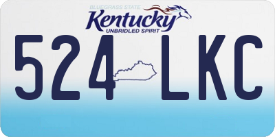 KY license plate 524LKC