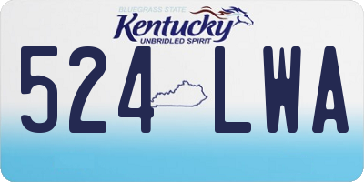 KY license plate 524LWA