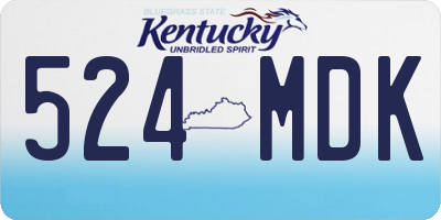 KY license plate 524MDK