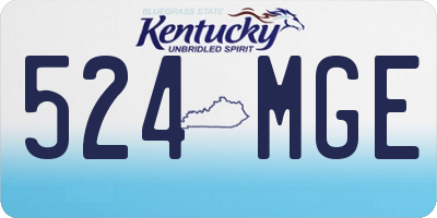 KY license plate 524MGE