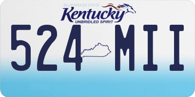 KY license plate 524MII
