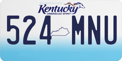 KY license plate 524MNU