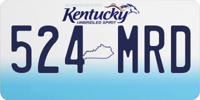 KY license plate 524MRD