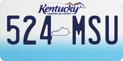 KY license plate 524MSU